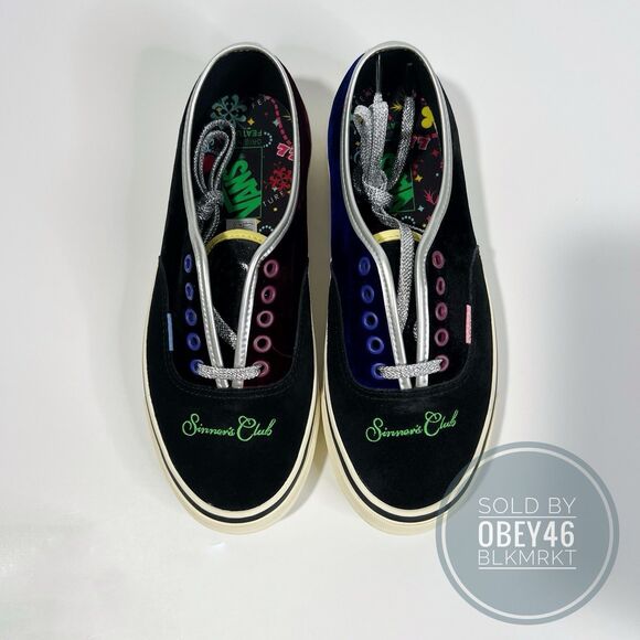 Vans Feature X Vault Og Authentic Lx Sinners Club Part 2 VN0A45JJ03E Size 8M - Picture 3 of 7